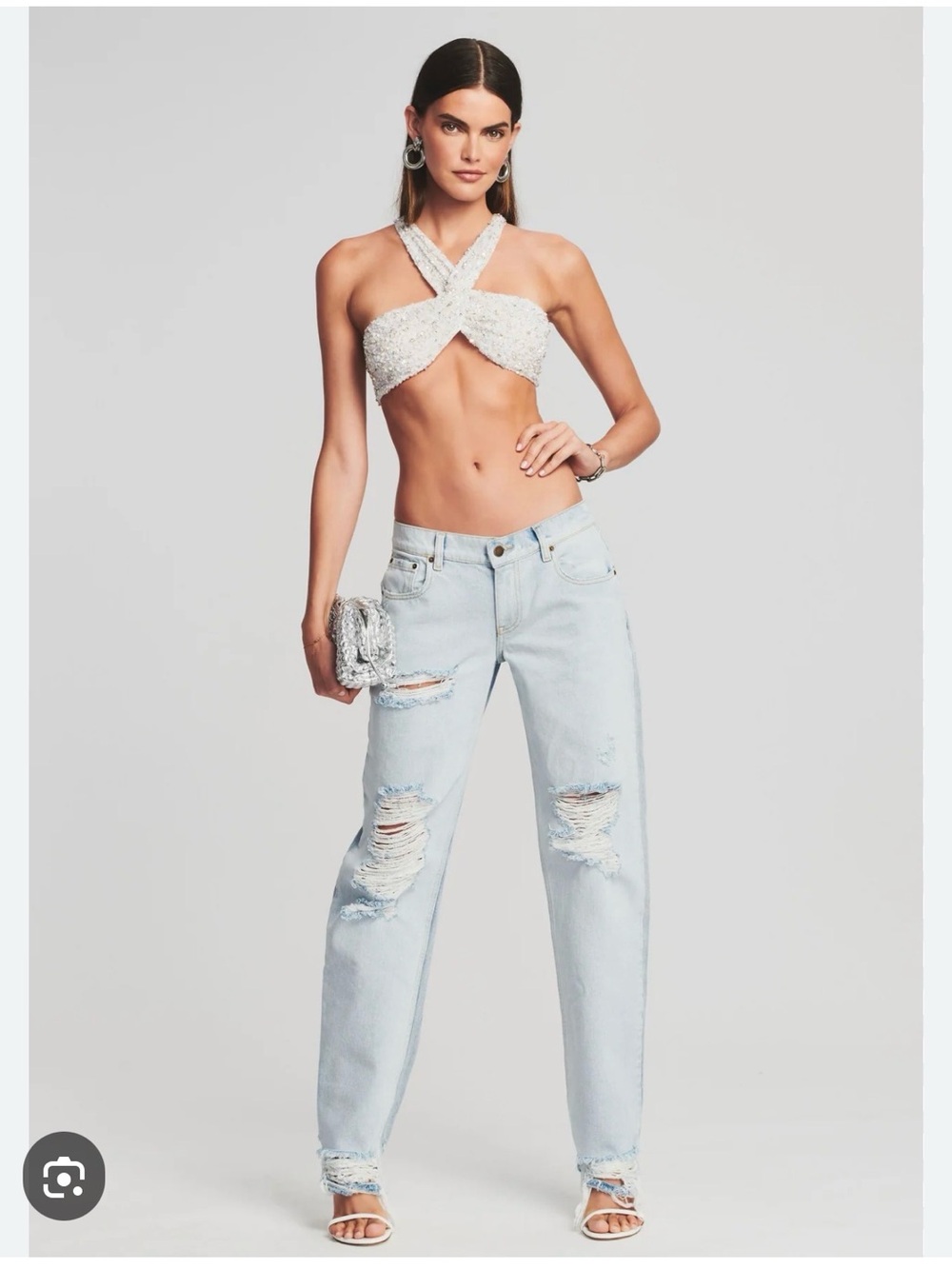 Retrofete Light Blue Distressed Boyfriend Jeans